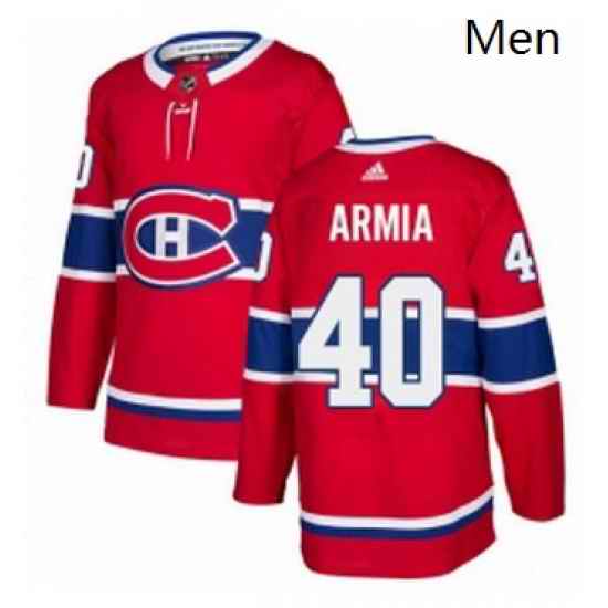 Mens Adidas Montreal Canadiens 40 Joel Armia Authentic Red Home NHL Jersey